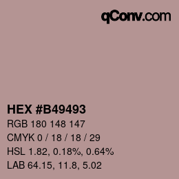 Color code: HEX #B49493 | qconv.com