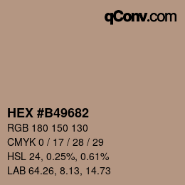 カラーコード: HEX #B49682 | qconv.com