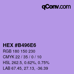 Color code: HEX #B496E6 | qconv.com