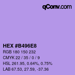 カラーコード: HEX #B496E8 | qconv.com