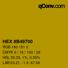 Color code: HEX #B49700 | qconv.com