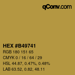 Color code: HEX #B49741 | qconv.com