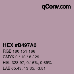 カラーコード: HEX #B497A6 | qconv.com