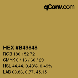 Farbcode: HEX #B49848 | qconv.com