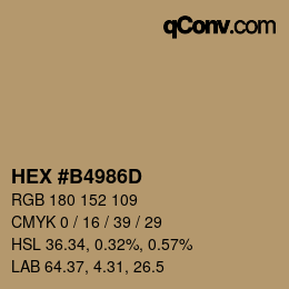 Farbcode: HEX #B4986D | qconv.com