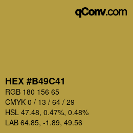 Color code: HEX #B49C41 | qconv.com