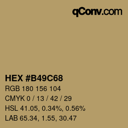 Color code: HEX #B49C68 | qconv.com
