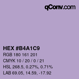 颜色代码: HEX #B4A1C9 | qconv.com