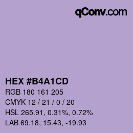 カラーコード: HEX #B4A1CD | qconv.com