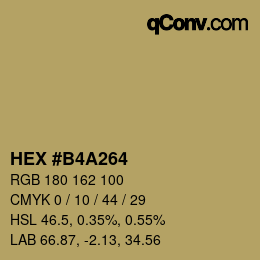 カラーコード: HEX #b4a264 | qconv.com