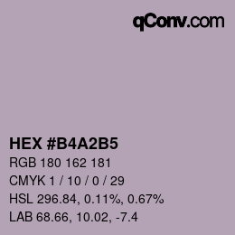 カラーコード: HEX #B4A2B5 | qconv.com
