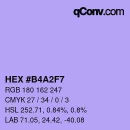 Código de color: HEX #B4A2F7 | qconv.com