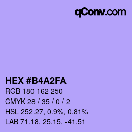 Color code: HEX #B4A2FA | qconv.com
