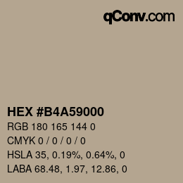 Color code: HEX #B4A59000 | qconv.com