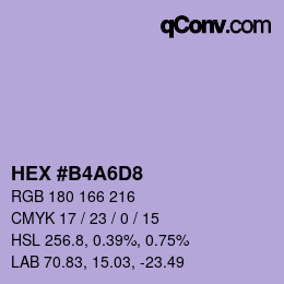 カラーコード: HEX #B4A6D8 | qconv.com