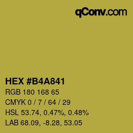 Color code: HEX #B4A841 | qconv.com