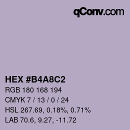 Color code: HEX #B4A8C2 | qconv.com