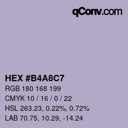 カラーコード: HEX #B4A8C7 | qconv.com