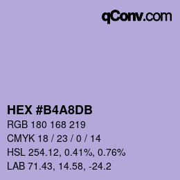 颜色代码: HEX #B4A8DB | qconv.com