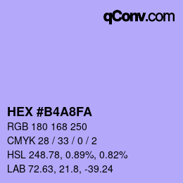 Color code: HEX #B4A8FA | qconv.com