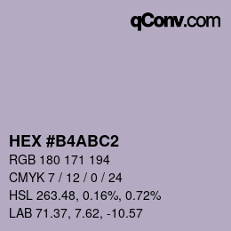 Farbcode: HEX #B4ABC2 | qconv.com