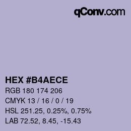 Color code: HEX #B4AECE | qconv.com