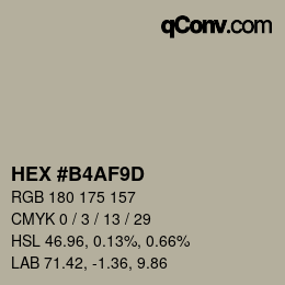 Código de color: HEX #B4AF9D | qconv.com