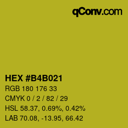 カラーコード: HEX #B4B021 | qconv.com