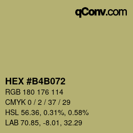 Código de color: HEX #B4B072 | qconv.com