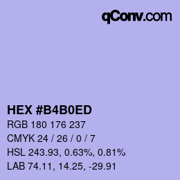 Color code: HEX #B4B0ED | qconv.com