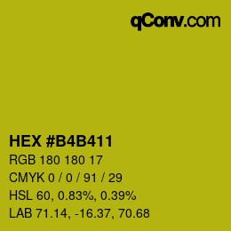 Color code: HEX #B4B411 | qconv.com