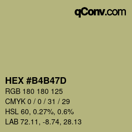 Farbcode: HEX #B4B47D | qconv.com