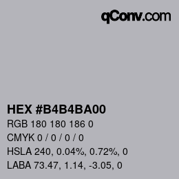 Color code: HEX #B4B4BA00 | qconv.com