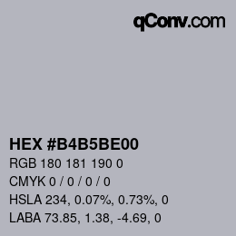 Color code: HEX #B4B5BE00 | qconv.com