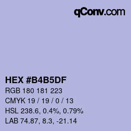 カラーコード: HEX #B4B5DF | qconv.com