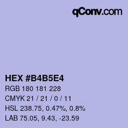 Color code: HEX #B4B5E4 | qconv.com