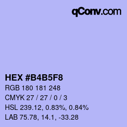 颜色代码: HEX #B4B5F8 | qconv.com