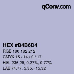 Color code: HEX #B4B6D4 | qconv.com