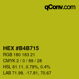 Color code: HEX #B4B715 | qconv.com