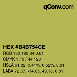 Farbcode: HEX #B4B754CE | qconv.com