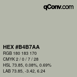 颜色代码: HEX #B4B7AA | qconv.com