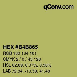 Farbcode: HEX #B4B865 | qconv.com