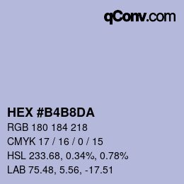 颜色代码: HEX #B4B8DA | qconv.com