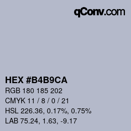 Color code: HEX #B4B9CA | qconv.com