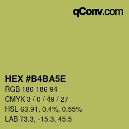 Color code: HEX #B4BA5E | qconv.com