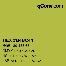 颜色代码: HEX #B4BC44 | qconv.com