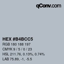 Color code: HEX #B4BCC5 | qconv.com