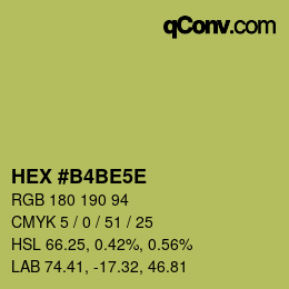 Color code: HEX #B4BE5E | qconv.com