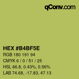 Color code: HEX #B4BF5E | qconv.com