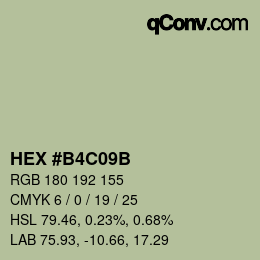 颜色代码: HEX #B4C09B | qconv.com